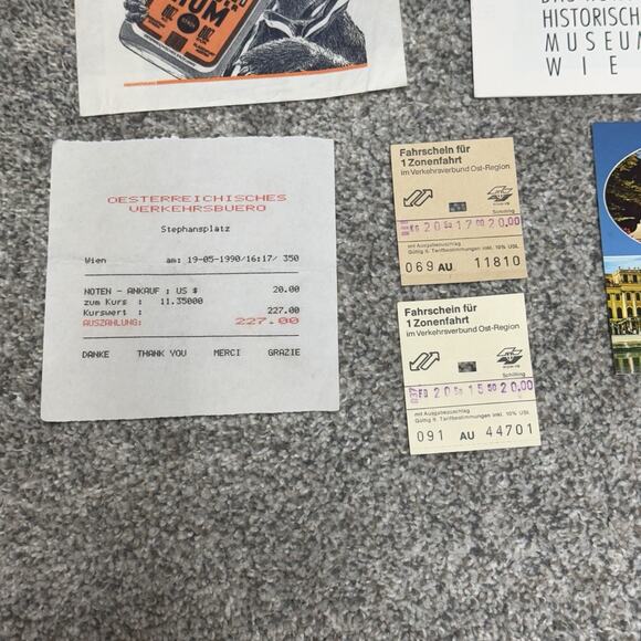 Vintage 90s Austrian Travel Paper Ephemera Postcards Tickets Map Brochure Vienna - Picture 9 of 16